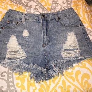 High rise jean shorts